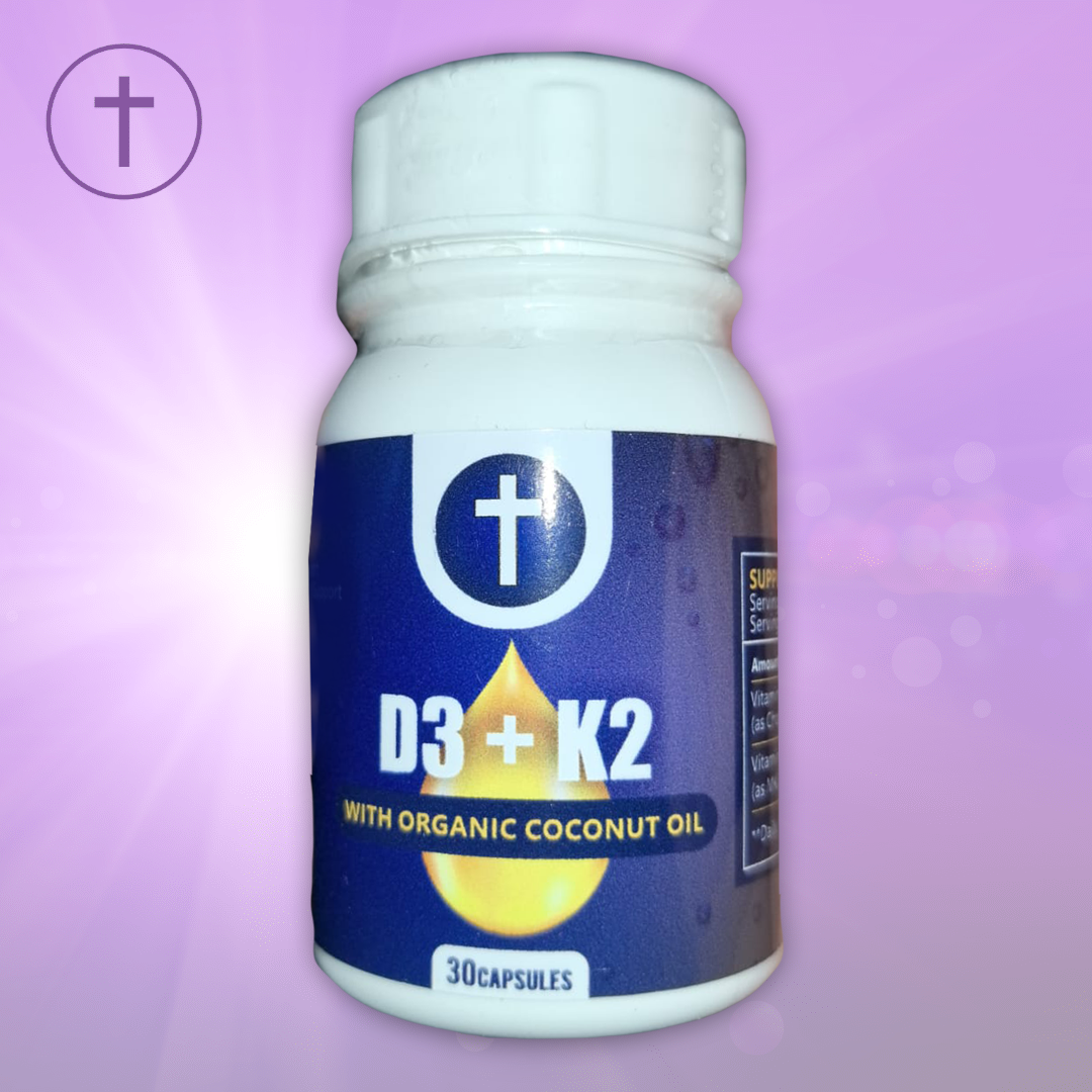 Vitamin D3 & K2 Combo 30 Capsules - Bone, Immune & Heart Support | Purple Cushhh SA