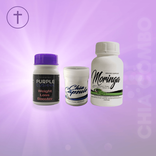 Gut Health & Nutrition Combo - Chia Omega-3, Detox Boost & Moringa Superfood | Purple Cushhh SA